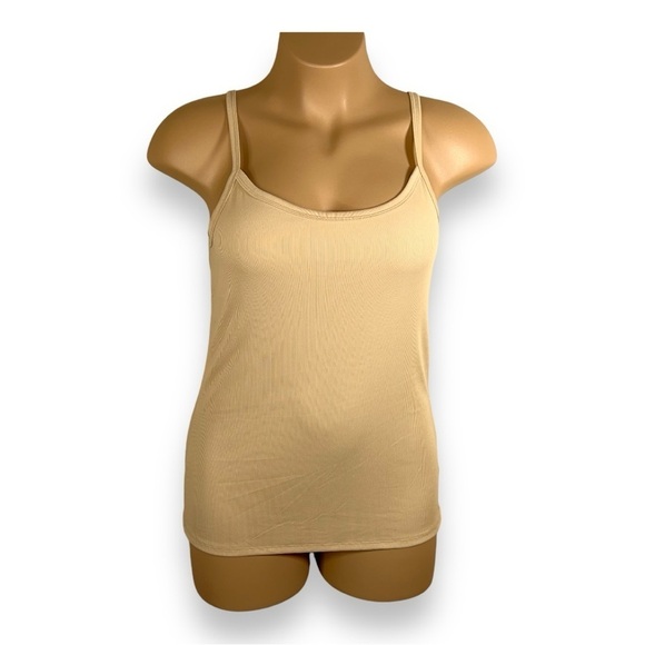SIZE 21 JUNIORS BEIGE RIBBED TANK Y2k STYLE NO BOUNDARIES STRETCH - Picture 1 of 12